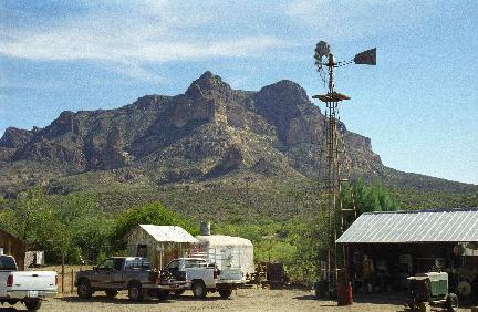 View from the Herron Ranch headquarters toward Picket Post Mountain.