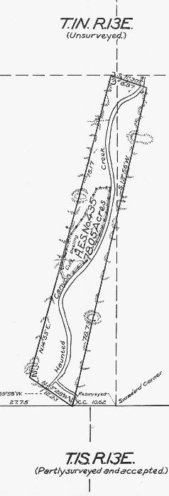 Homestead Entry Survey (HES 435) for William Toney's homestead. June 7, 1920 survey.